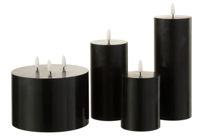 Candle Led 3 Wicks Black