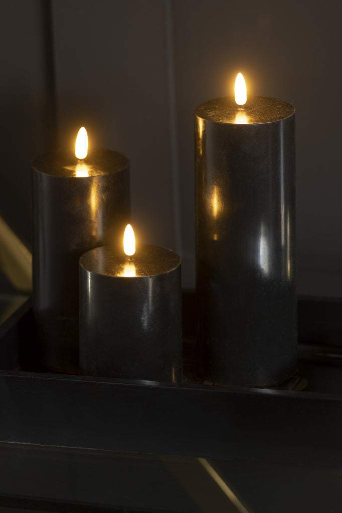 Candle Led Black Large