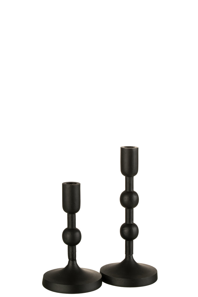 Candleholder Balls Aluminium Black Large