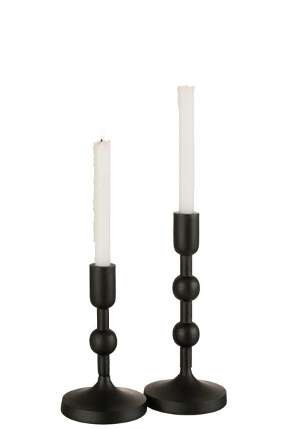 Candleholder Balls Aluminium Black Large