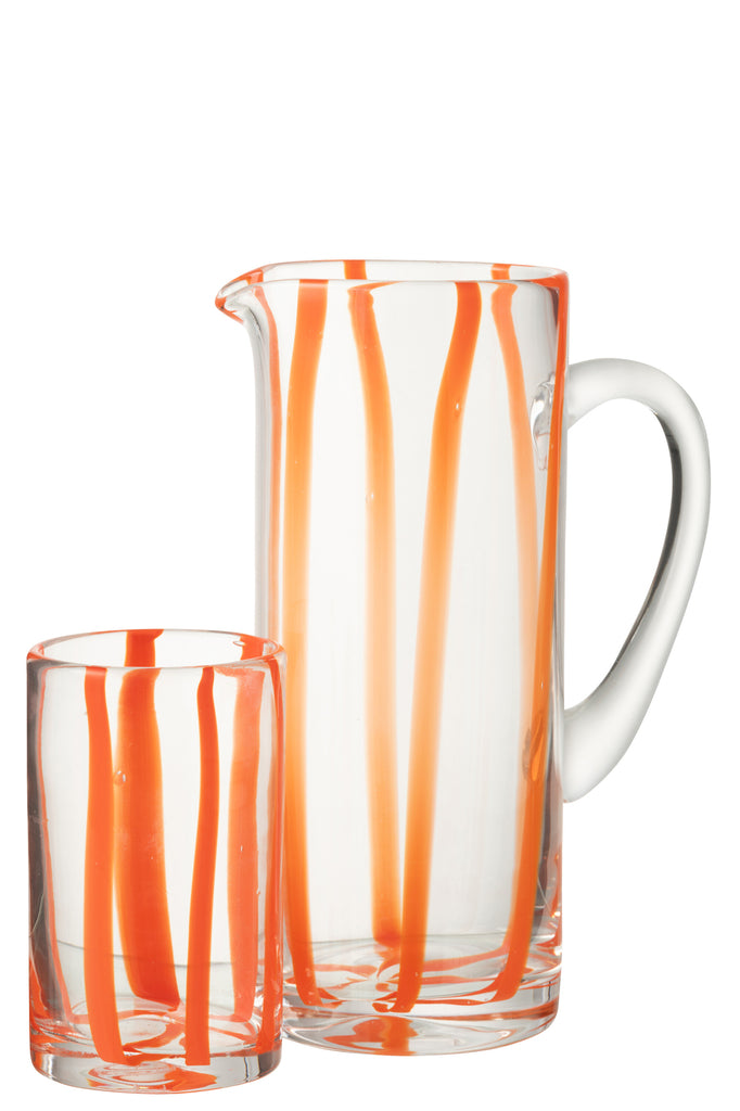 Carafe Stripes Transparent/Orange