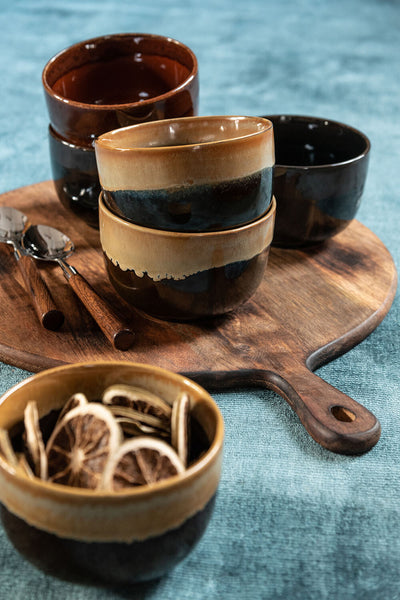 Chopping Board Round Wood Dark Brown Large