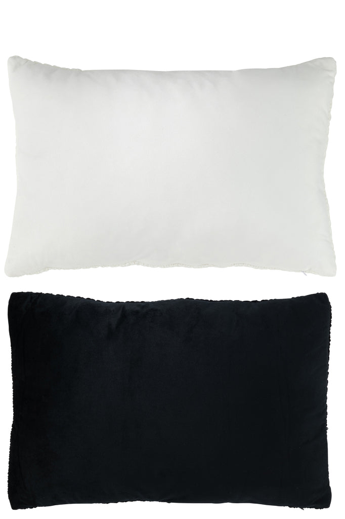 Cushion Embroidery Maison Acrylic Black/White Ass2