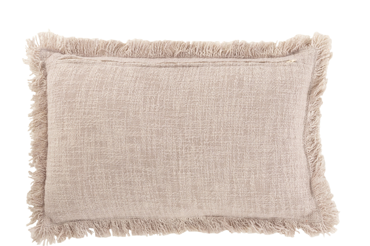 CUSHION FRINGE COTTON VELVET GRAY