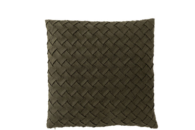 CUSHION WOVEN POLYESTER GREEN