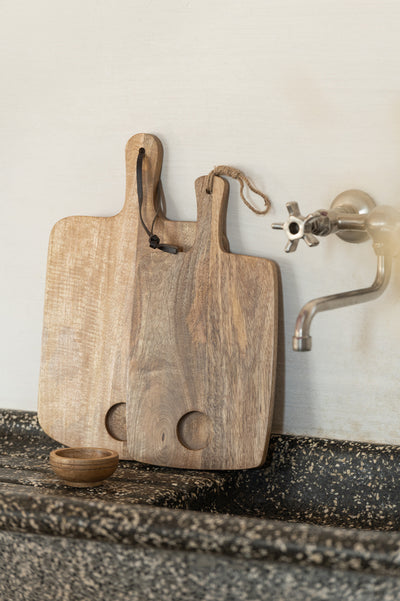 Cutting Board+Bowl Mango Wood Natural