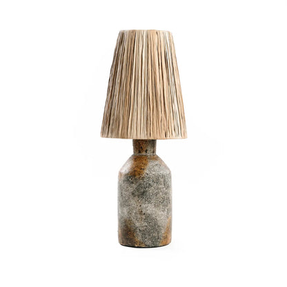 Die Ithaka Tischlampe - Antik Grau Natur