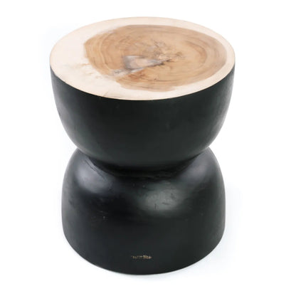 Der Karbun Hocker - Schwarz Natur