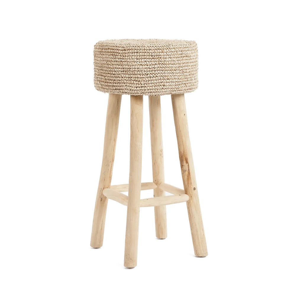 Der Raffia Barhocker