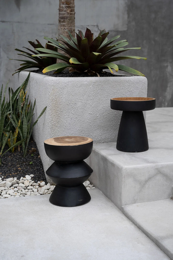 The Rayu Side Table - Black Natural
