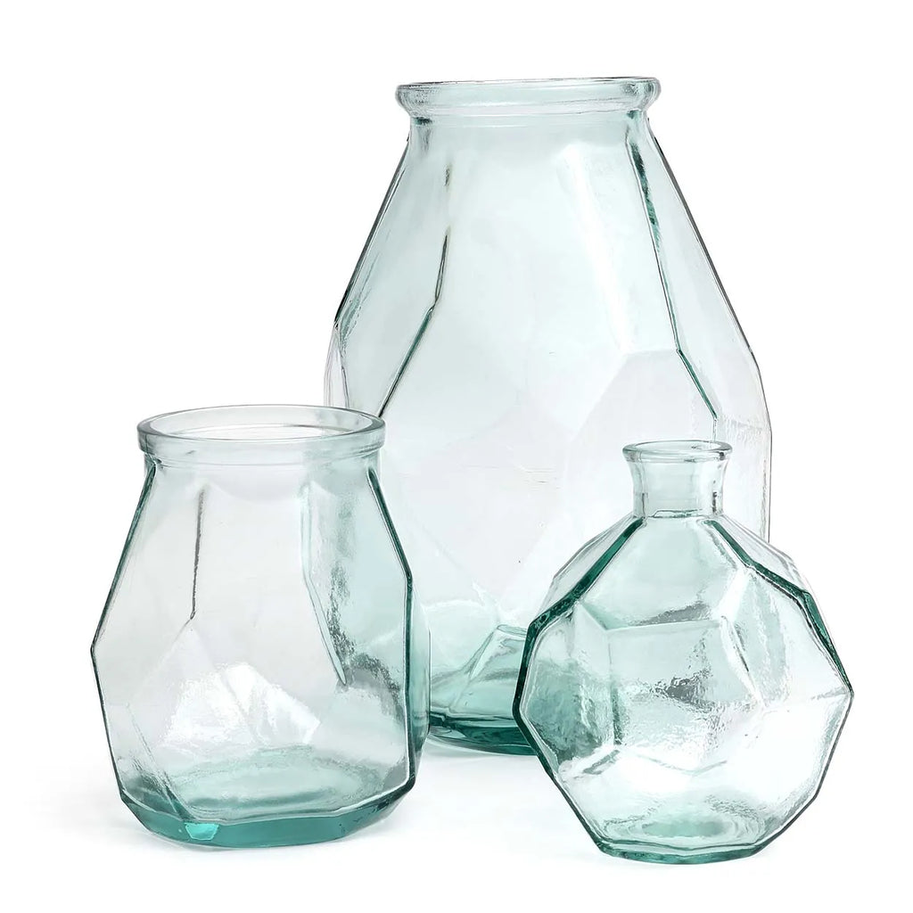 Die runde Origami-Vase - Blau