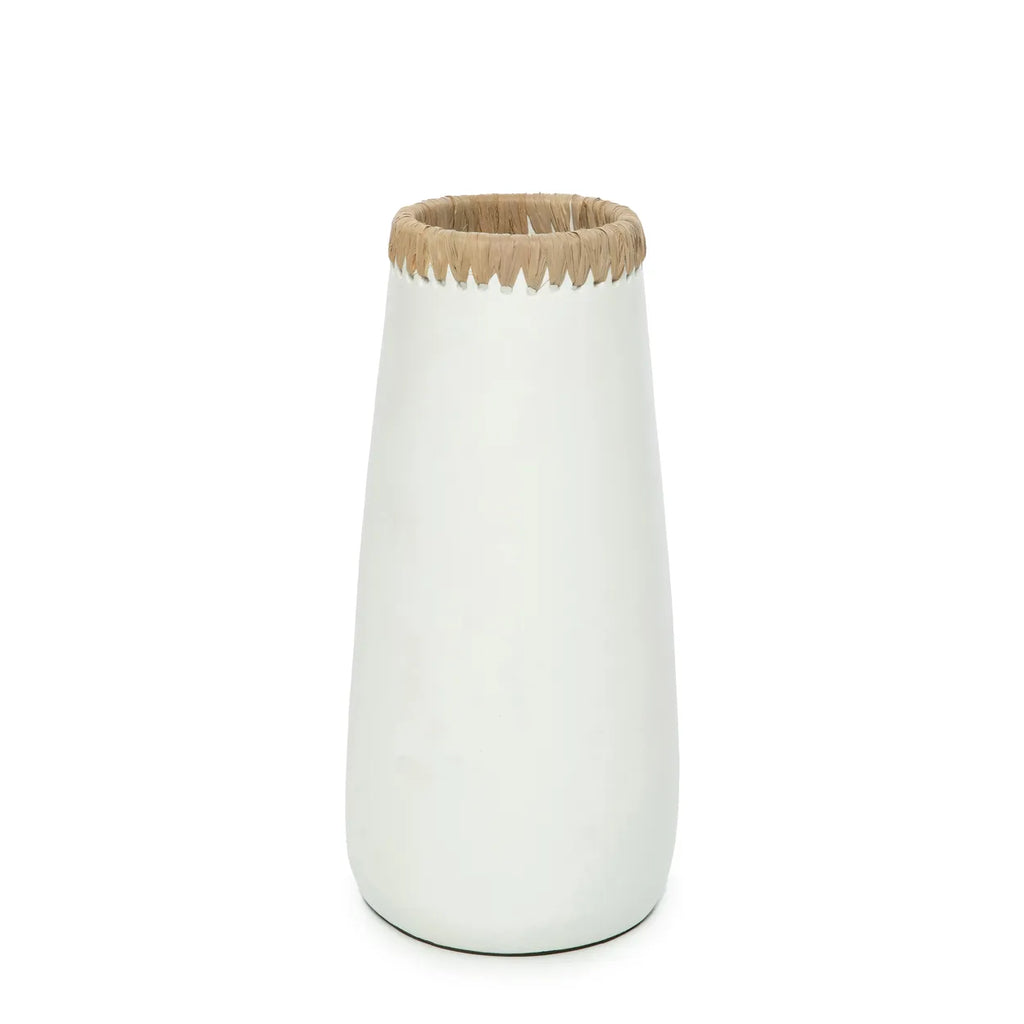 Die hinterhältige Vase – Weiß Natur – L