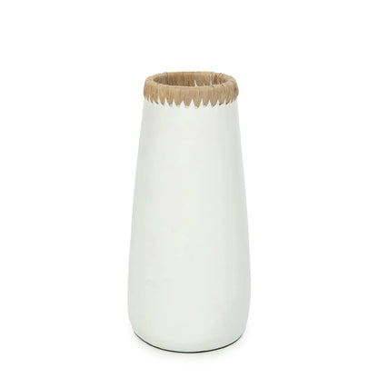 Die hinterhältige Vase – Weiß Natur – L