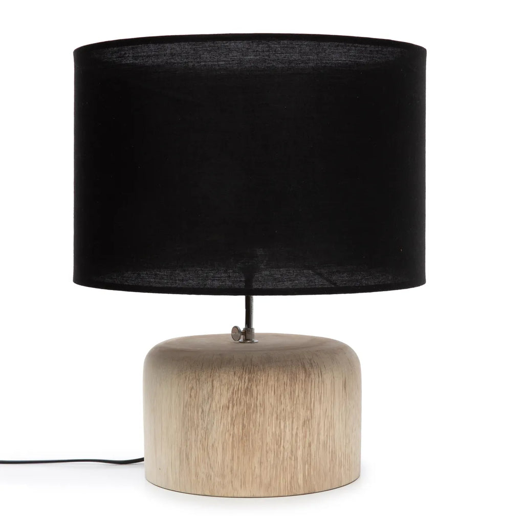 Die Teakholz-Tischlampe - Naturschwarz