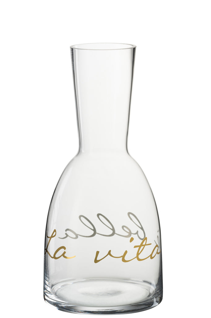 Decanter La Vita E Bella Glass Transparent Gold