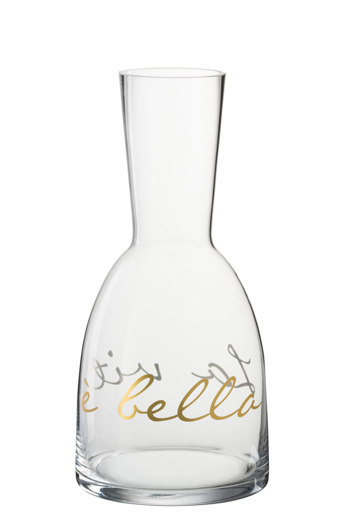 Decanter La Vita E Bella Glass Transparent Gold