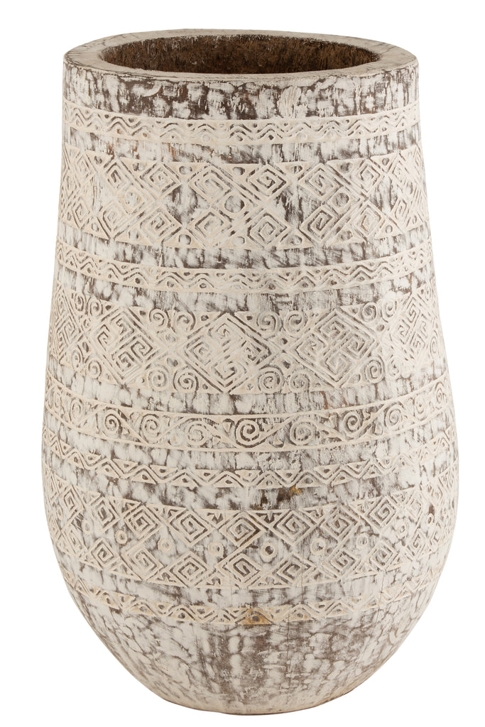 Flowerpot Maya Extra Palmwood White