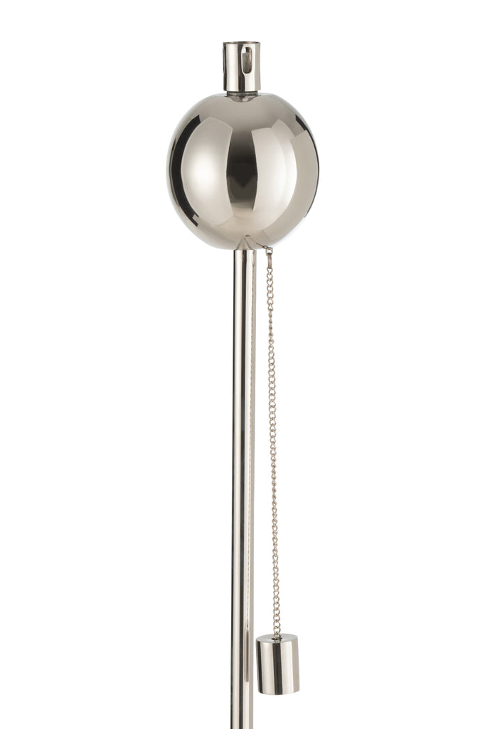 Garden Torch Ball Stainless Steel Silver