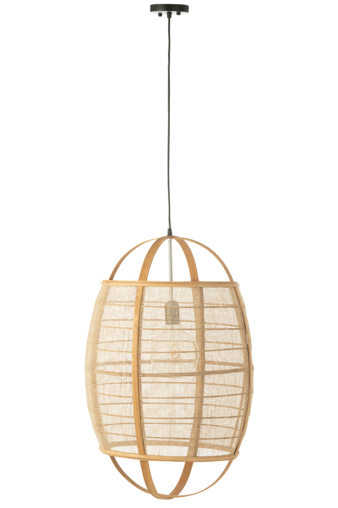 Hanging Lamp Ion Linen/Bamboo Natural Large