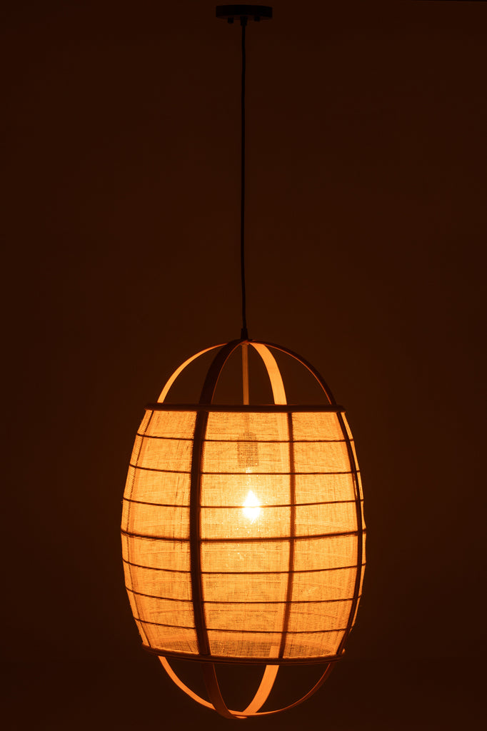 Hanging Lamp Ion Linen/Bamboo Natural Large