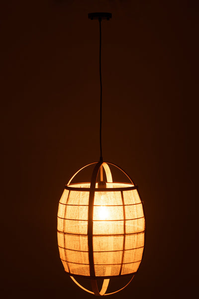 Hanging Lamp Ion Linen/Bamboo Natural Small