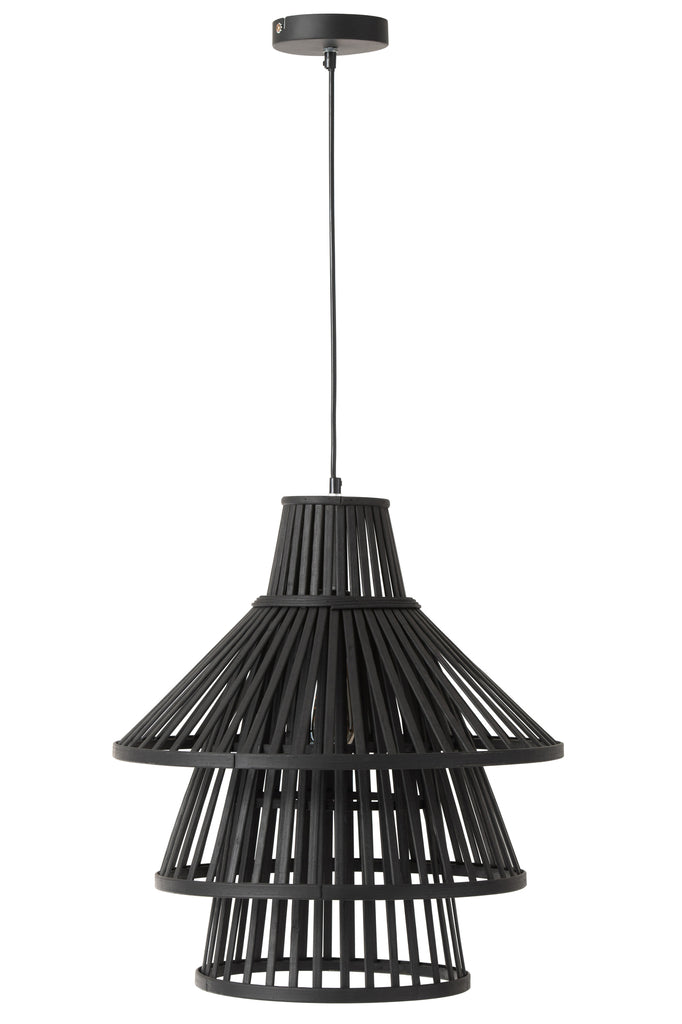 Hanging Lamp Layers Bamboo Black Large