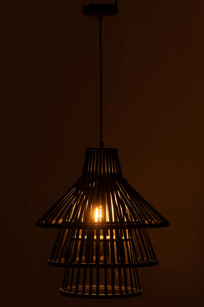 Hanging Lamp Layers Bamboo Black Large