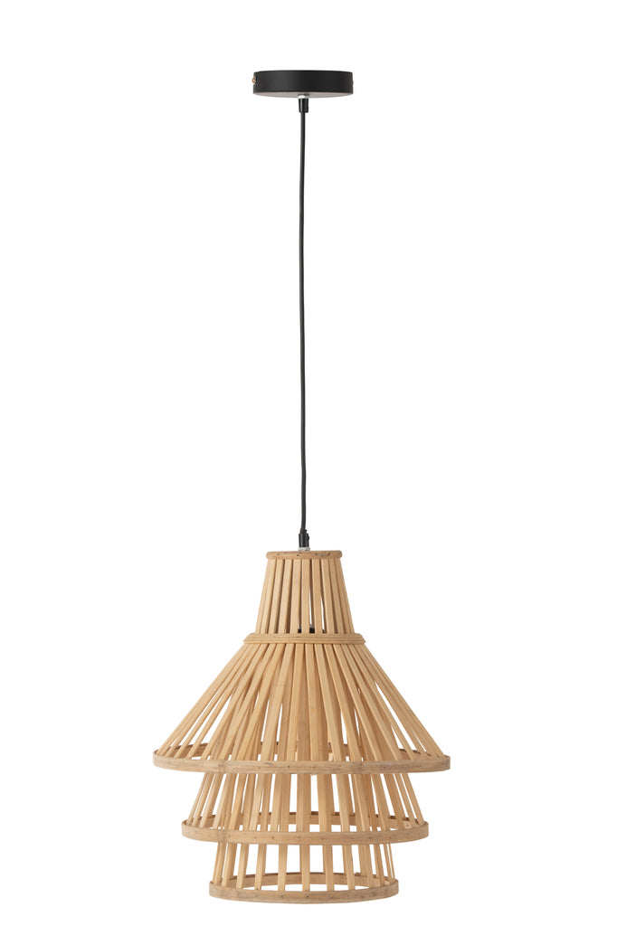 Hanging Lamp Layers Bamboo Natural Medium