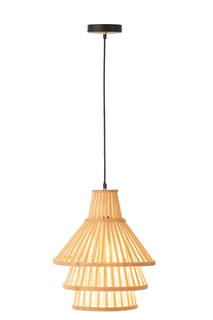 Hanging Lamp Layers Bamboo Natural Medium