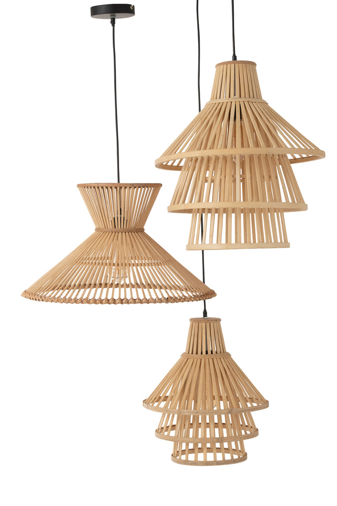 Hanging Lamp Layers Bamboo Natural Small