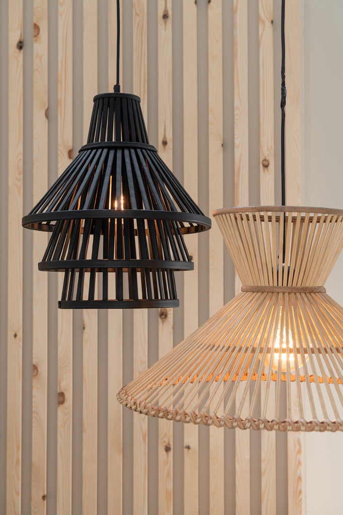 Hanging Lamp Layers Bamboo Natural Small