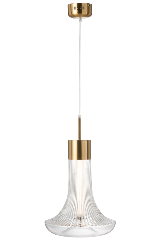 Hanging Lamp Led Gold Metal/Glass Transparent