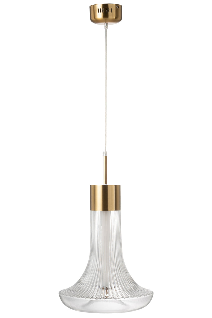 Hanging Lamp Led Gold Metal/Glass Transparent