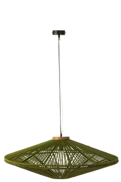 Hanging Lamp Ovni Iron/Jute Green Large