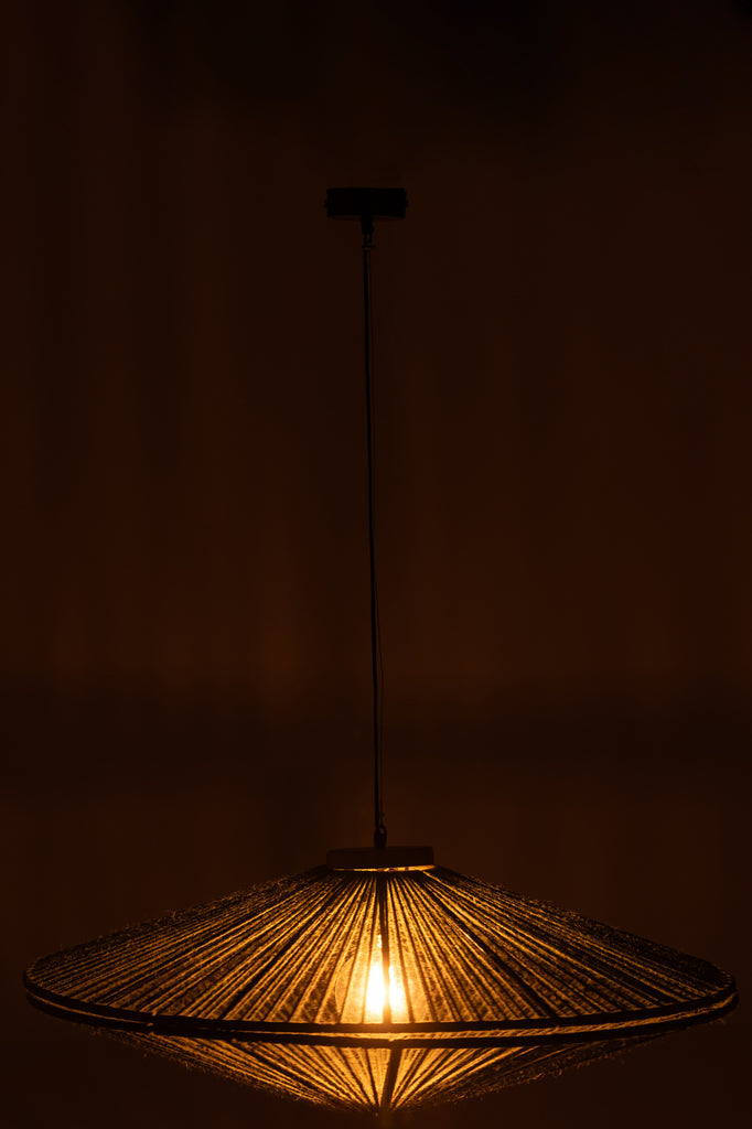 Hanging Lamp Ovni Iron/Jute Green Large