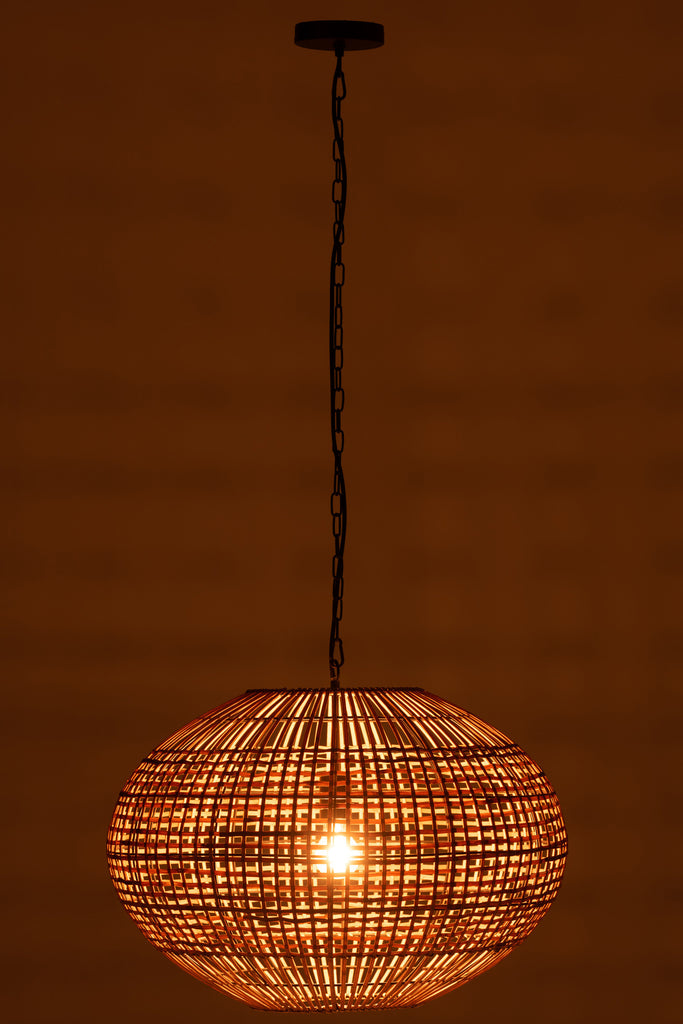 Hanging Lamp Rattan/Metal Brown/Black