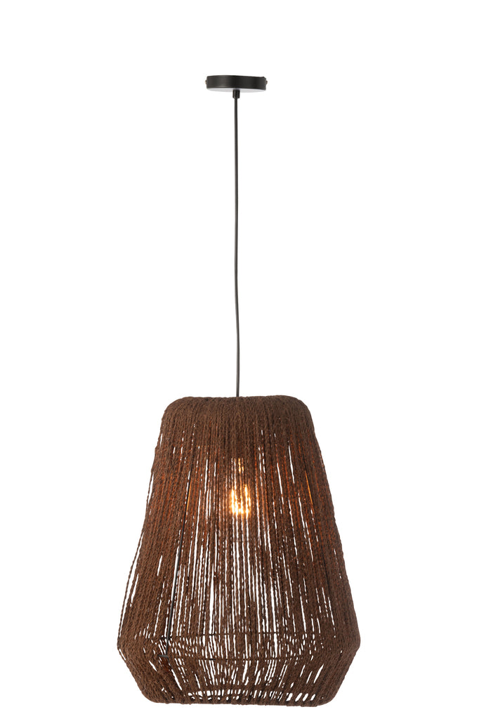 Hanging Lamp Weave Metal/Palm Black Large