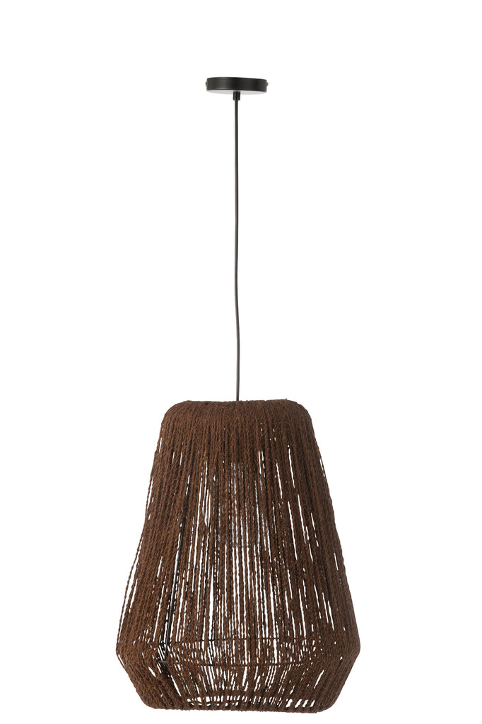 Hanging Lamp Weave Metal/Palm Black Large