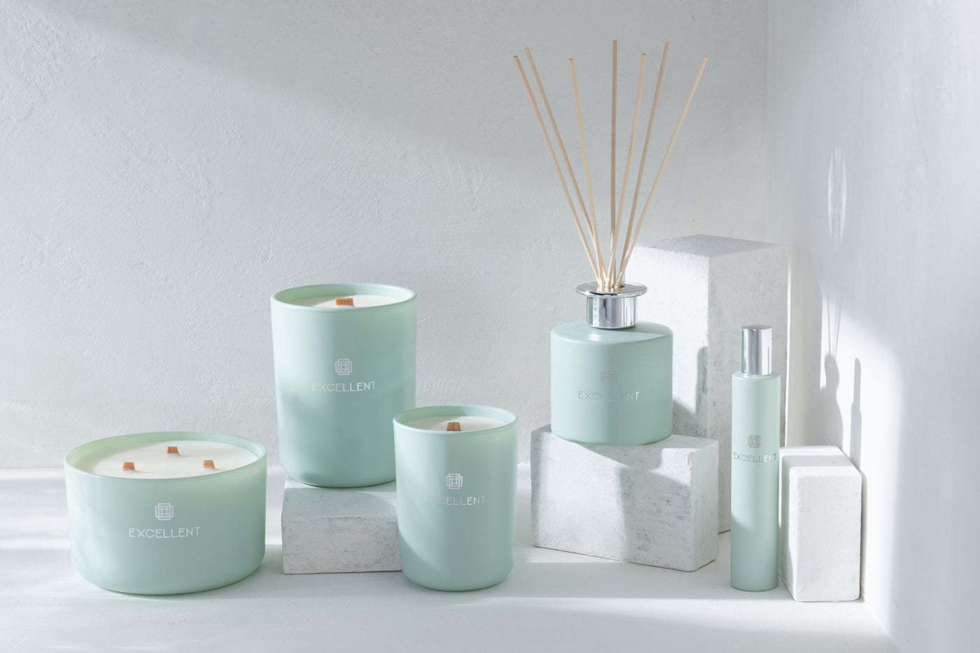 HOME FRAGRANCE EXCELLENT GLASS MINT GREEN