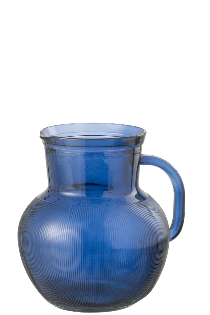 Jar Stripe Glass Blue