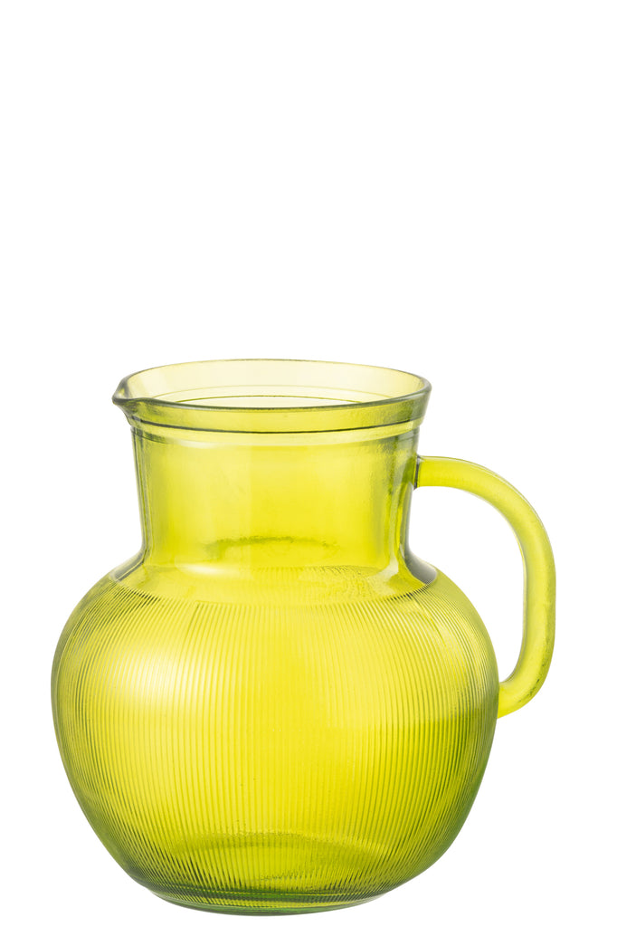 Jar Stripe Glass Yellow