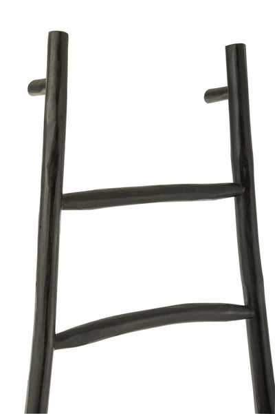 Ladder 6 Steps Teak Wood Black