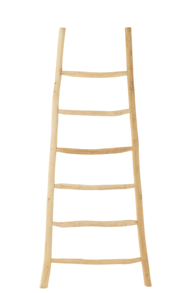 Ladder 6 Steps Teak Wood Natural