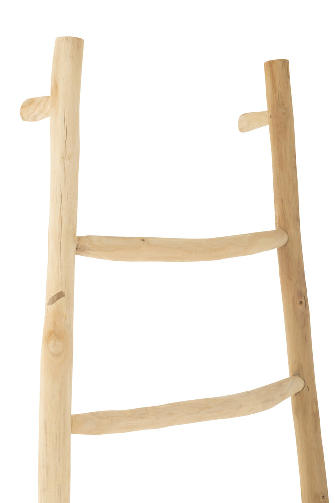 Ladder 6 Steps Teak Wood Natural