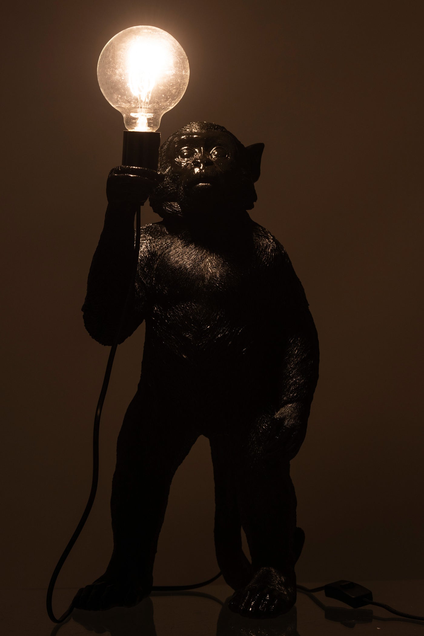 LAMP APE STANDING POLYRESIN BLACK