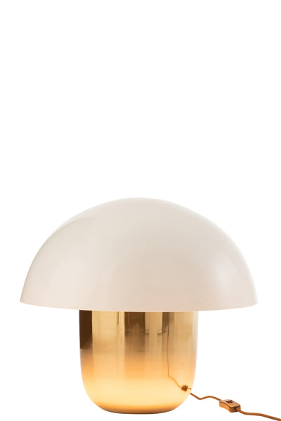 LAMPE PILZ EISEN WEISS/GOLD GROß