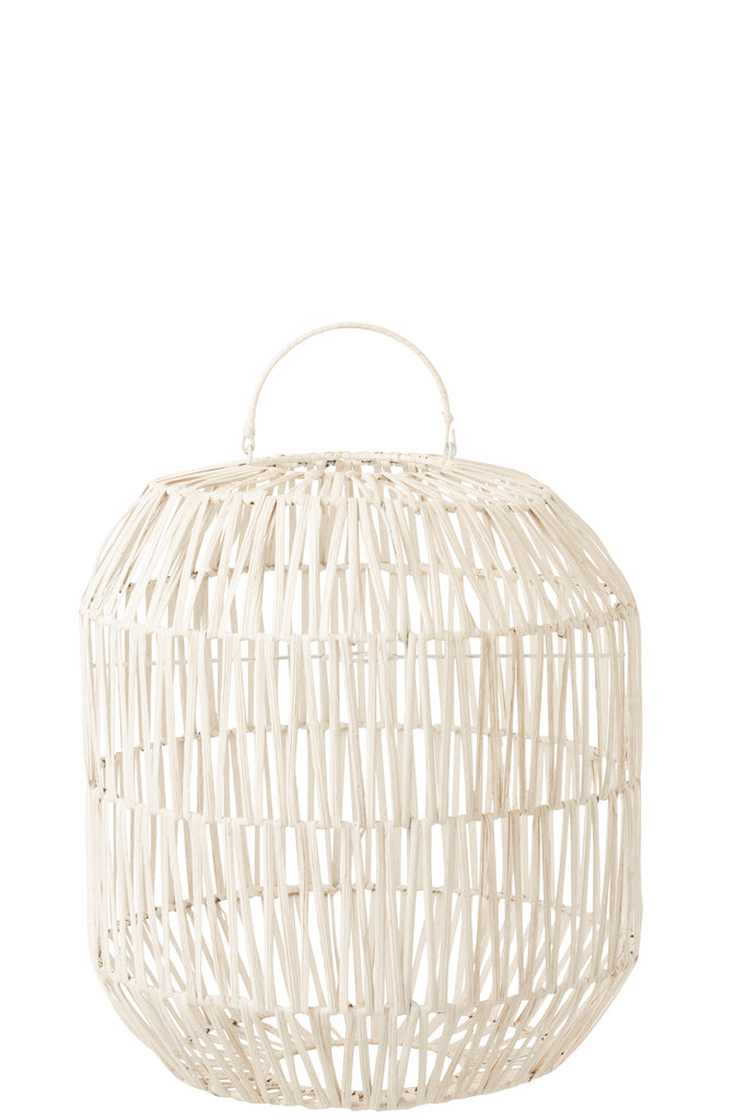 Lamp Shade Cylinder Rattan White