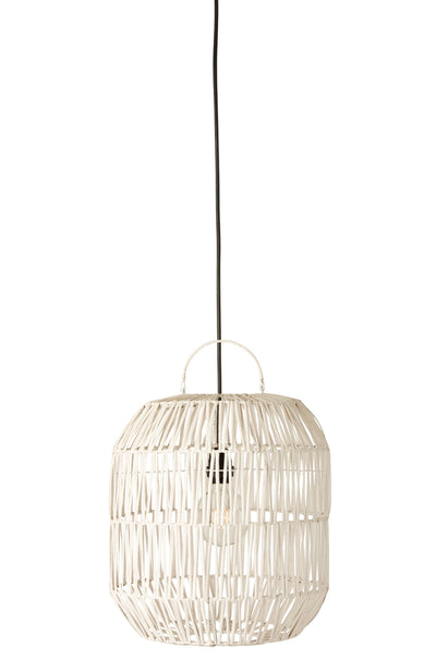 Lamp Shade Cylinder Rattan White