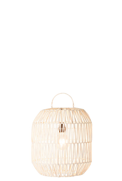 Lamp Shade Cylinder Rattan White