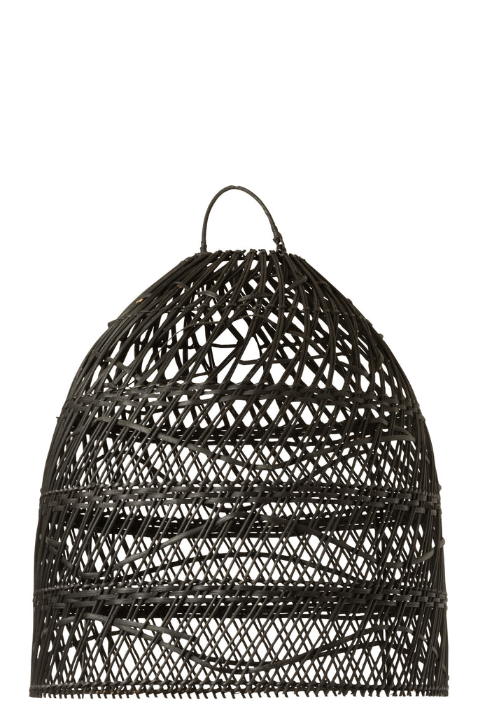 Lamp Shade Waves Rattan Black